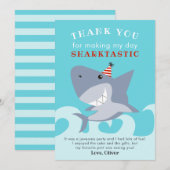 Sharktastisch Shark Vissen Verjaardagsfeestje Bedankkaart (Voorkant / Achterkant)