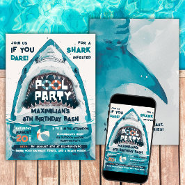 Sharktastische Zomer POOL Feest Kaart