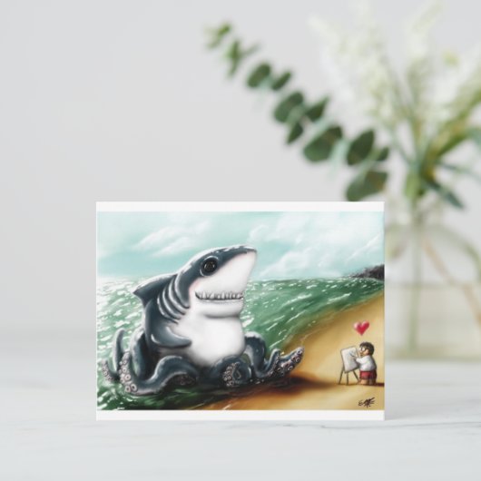 Sharktopus Love Briefkaart (Staand voorkant)