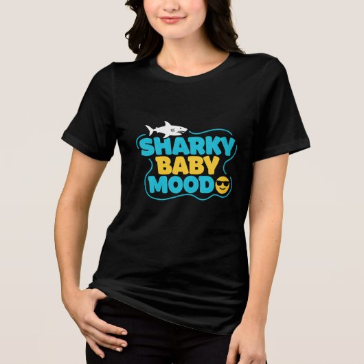 SHARKY BABY MOED Tri-Blend SHIRT (Voorkant)