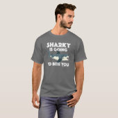 Sharky gaat bijten je ontwerp - Basic Dark T- T-shirt (Voorkant volledig)