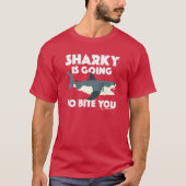 Sharky gaat bijten je ontwerp - Basic Dark T- T-shirt (Voorkant)