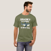 Sharky gaat bijten je ontwerp - Basic Dark T- T-shirt (Voorkant volledig)