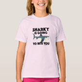 Sharky gaat bijten je ontwerp - Girls' Basic T-shirt (Voorkant)