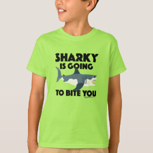 Sharky gaat bijten u ontwerp - Kinderen basic T T-shirt