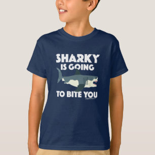Sharky gaat bijten u ontwerp - Kinderen basic T T-shirt