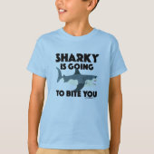 Sharky gaat bijten u ontwerp - Kinderen basic T T-shirt (Voorkant)
