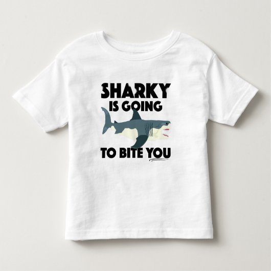 Sharky gaat bijten u ontwerp - Peuter Fine Kinder Shirts (Voorkant)