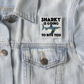 Sharky gaat bijten u ontwerp - Square Button (In situ)
