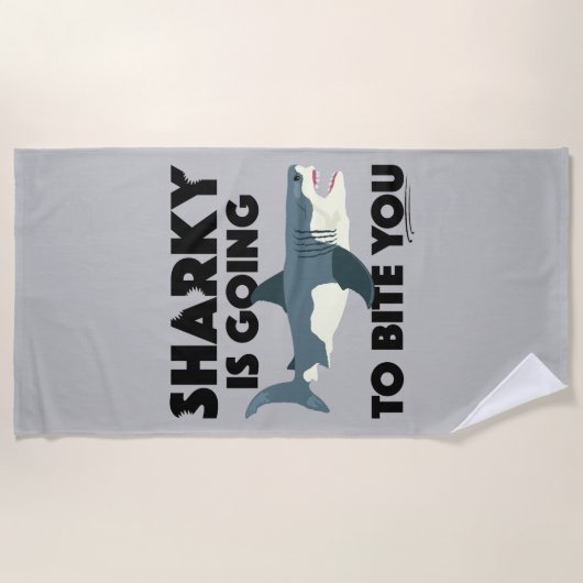 Sharky gaat bijten u ontwerp - strand handdoek (Voorkant)