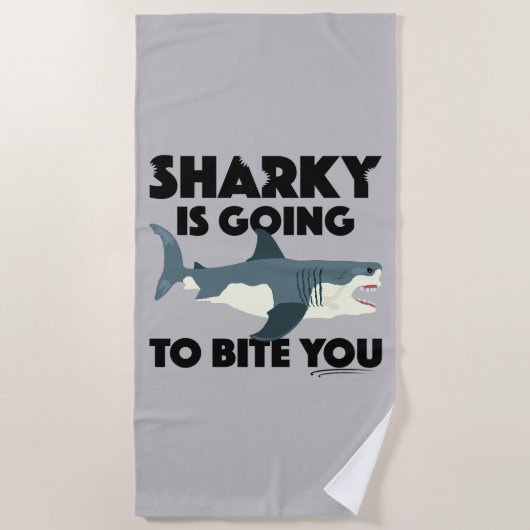 Sharky gaat bijten u ontwerp - strand handdoek (Voorkant)