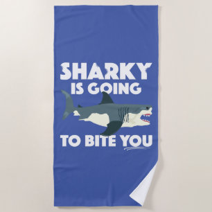 Sharky gaat bijten u ontwerp - strand handdoek