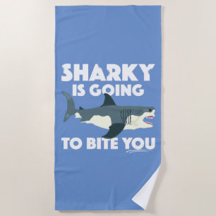 Sharky gaat bijten u ontwerp - strand handdoek