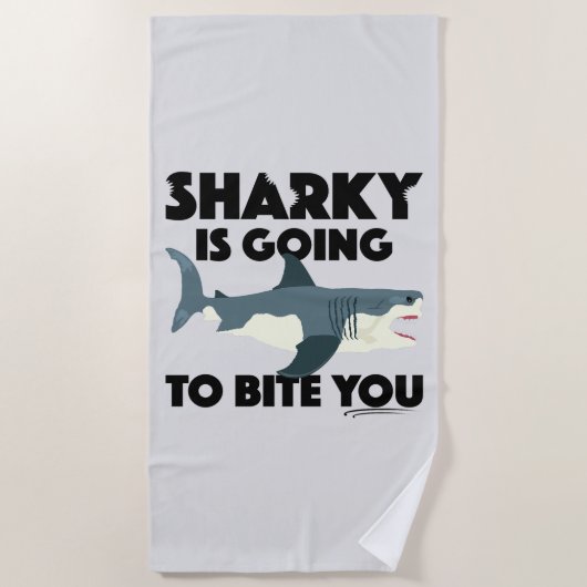 Sharky gaat bijten u ontwerp - strand handdoek (Voorkant)