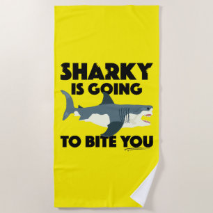 Sharky gaat je bijten Design - Strandhanddoek Strandlaken