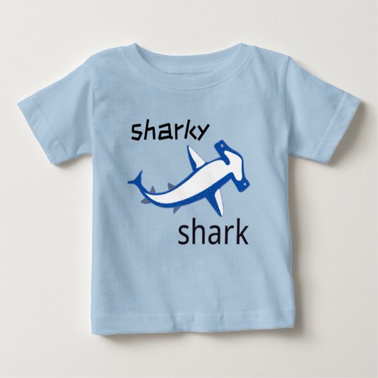 Sharky Shark Baby T-Shirt Light Blue (Voorkant)