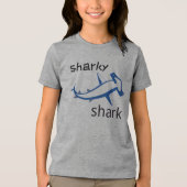 Sharky Shark Light Blue Boys Tri-Blend Shirt (Voorkant)