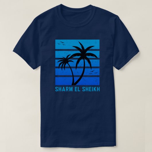 Sharm El Sheikh  blauwe zonnebank T-shirt (Design voorkant)