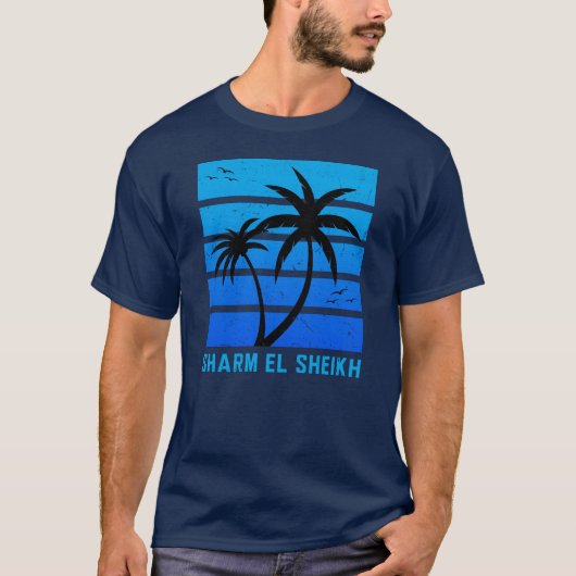 Sharm El Sheikh  blauwe zonnebank T-shirt (Voorkant)