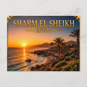 Sharm El Sheikh Egypte Gouden Zonsondergang Reis H Briefkaart