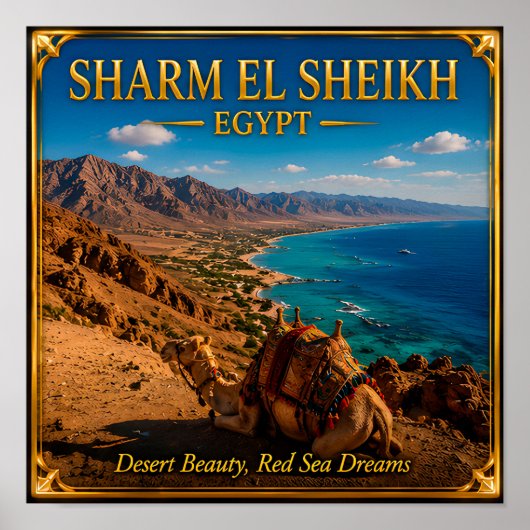 Sharm El Sheikh Egypte Woestijn Zee Reis Avontuur Poster (Voorkant)