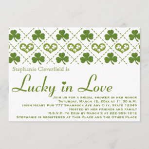 Sharmock en Hearts Bridal Shower Invitations Kaart