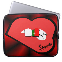 Sharnia's Lips Portugal Laptop Sleeve (Red Lips)
