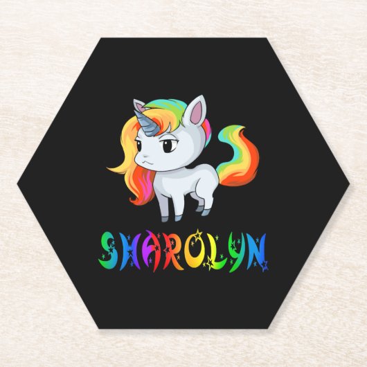 Sharolyn Unicorn Kartonnen Onderzetters (Voorkant)
