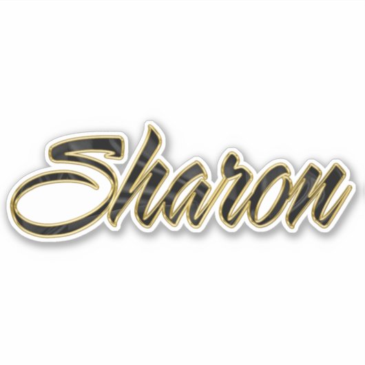 Sharon black gold Lettering Aufkleber Sticker (Voorkant)