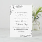 Sharon Classic Modern Floral Wedding Invitation Kaart (Staand voorkant)