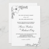 Sharon Classic Modern Floral Wedding Invitation Kaart (Voorkant / Achterkant)