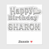 Sharon Happy Birthday silver Aufkleber Sticker (Vel)