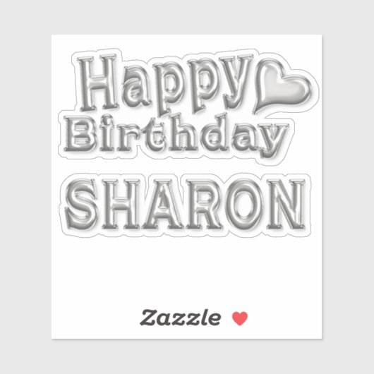 Sharon Happy Birthday silver Aufkleber Sticker (Vel)