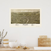 Sharon, PA Panorama Kaart - 1901 Poster (Keuken)