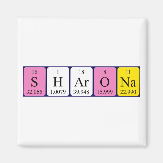 Sharona periodieke lijstnaam magnet (Voorkant)