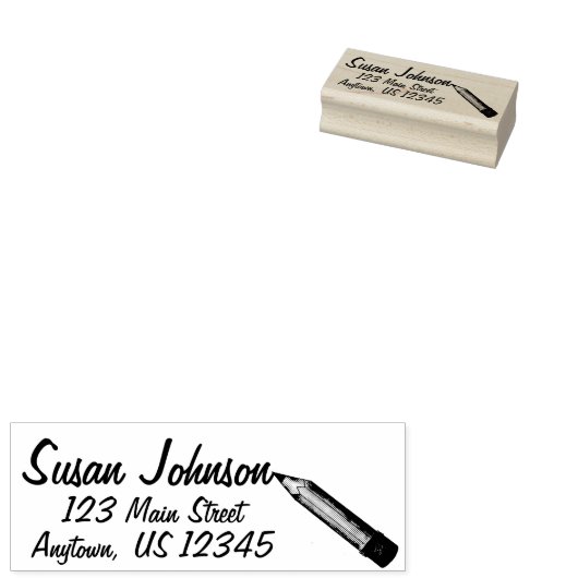 Sharp #2 Pencil School Docent Schrijver Adres Rubberstempel (Gestempeld)