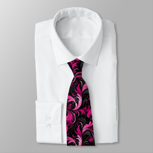Sharp and Stylish Black and Pink Tie for Men Stropdas (Gebonden)
