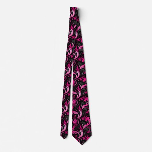 Sharp and Stylish Black and Pink Tie for Men Stropdas (Achterkant)