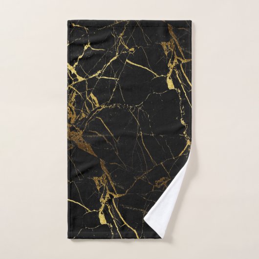 Sharp Black en Gold Marble Bad Handdoek (Handdoek)