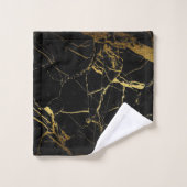 Sharp Black en Gold Marble Bad Handdoek (Wasdoekje)