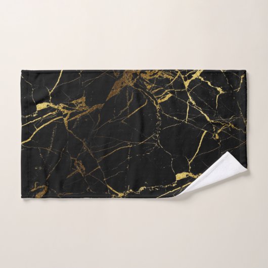 Sharp Black en Gold Marble Bad Handdoek (Handdoek)