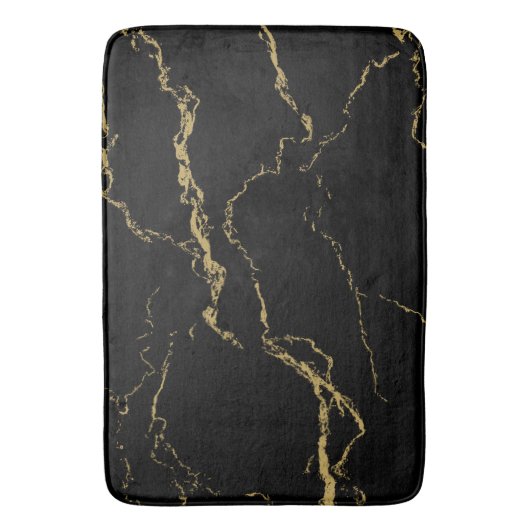 Sharp Black en Gold Marble Badmat (Voorkant Verticaal)