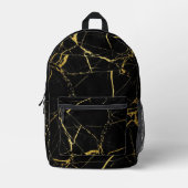 Sharp Black en Gold Marble Bedrukte Rugzak (Voorkant)