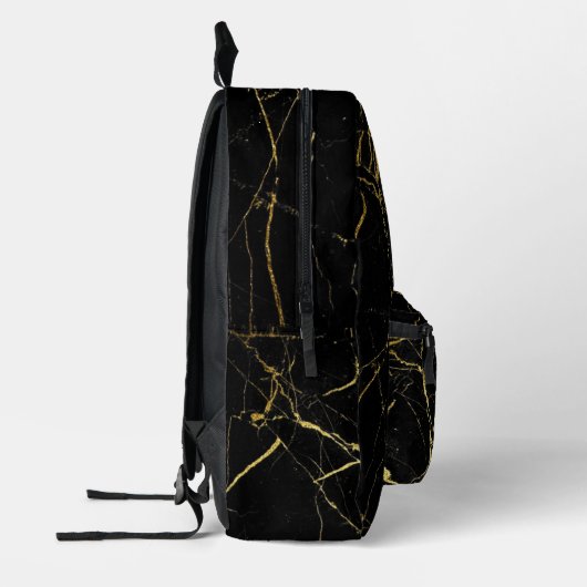 Sharp Black en Gold Marble Bedrukte Rugzak (Links)