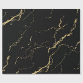 Sharp Black en Gold Marble Cadeaupapier (Vlak)