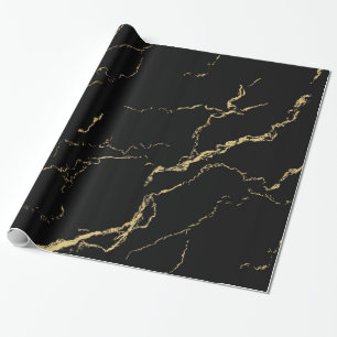 Sharp Black en Gold Marble Cadeaupapier