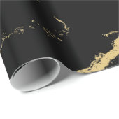 Sharp Black en Gold Marble Cadeaupapier (Rol Hoek)