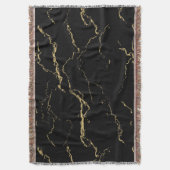Sharp Black en Gold Marble Deken (Voorkant Verticaal)