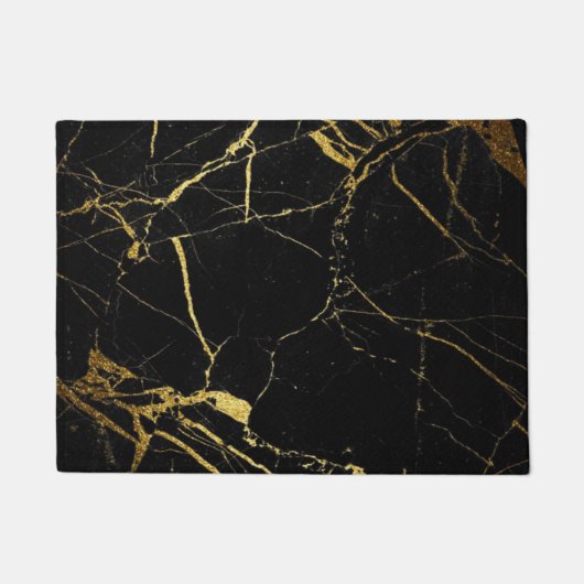 Sharp Black en Gold Marble Deurmat (Voorkant)