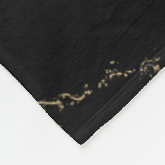Sharp Black en Gold Marble Fleece Deken (Hoek)